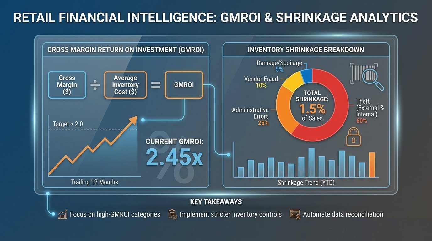 Retail shrinkage audit dashboard and loss-prevention metrics
